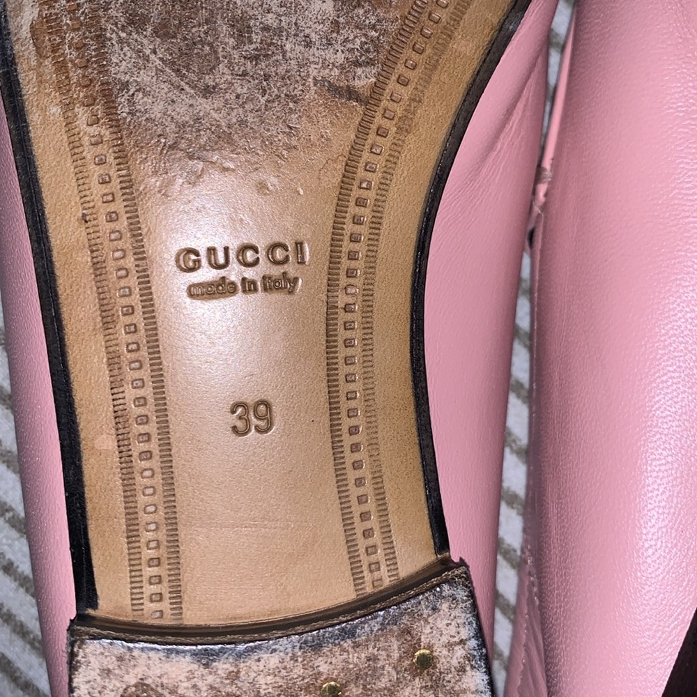 Gucci Made in Italy Lambskin Womens Brixton Horsebit Loafers 39 Perfect Pink - Picture 9 of 10